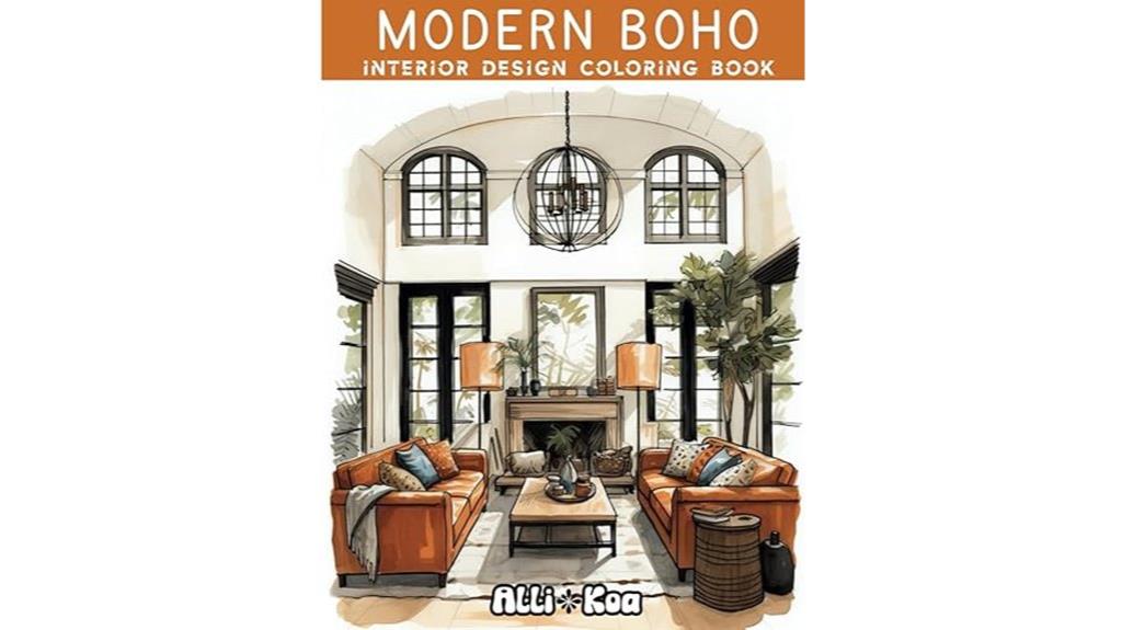boho modern interior coloring
