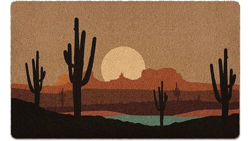 boho mountain cactus mat