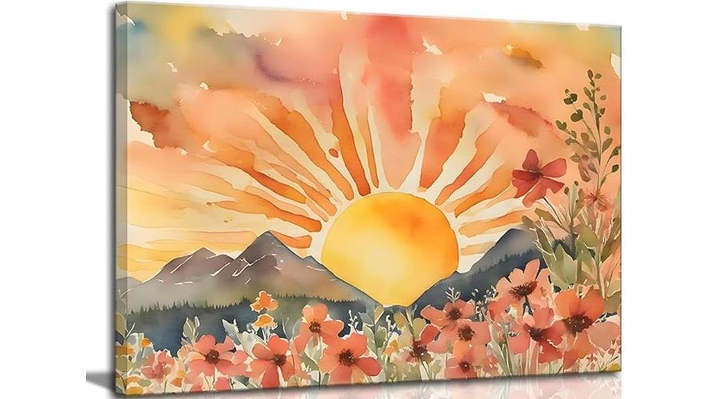 boho mountain sunset canvas