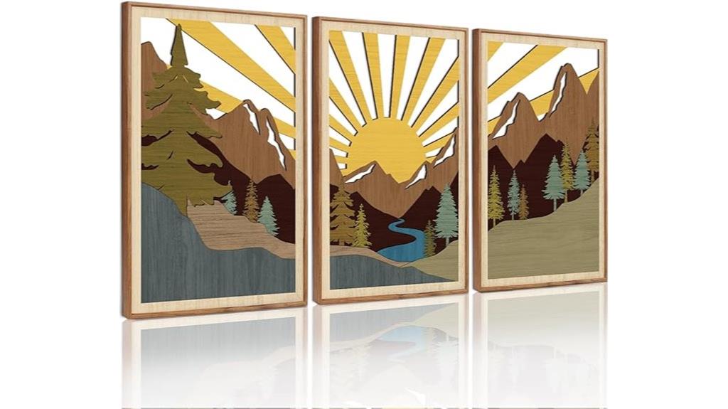 boho mountain wall art