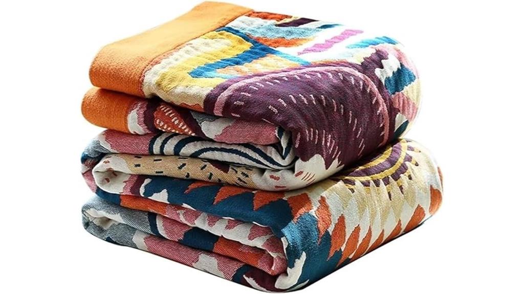 boho muslin bed blanket