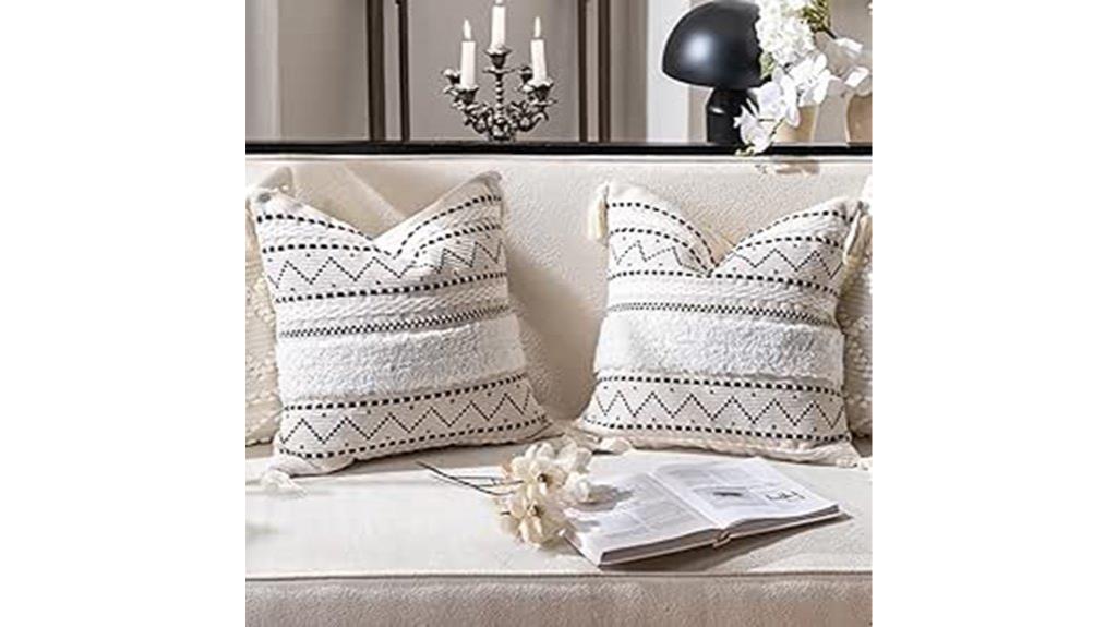 boho neutral square cushions