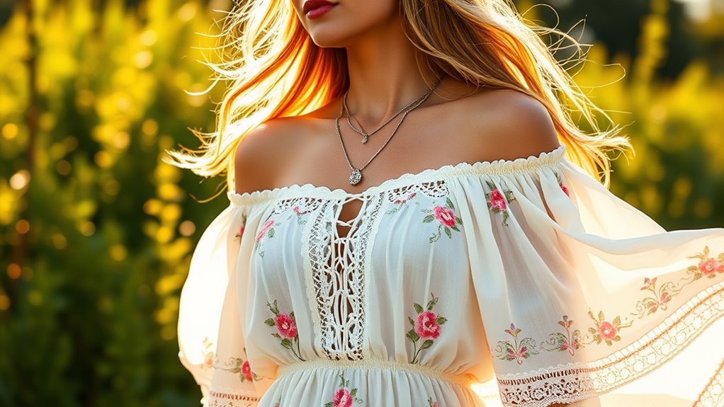 boho off shoulder dress trends