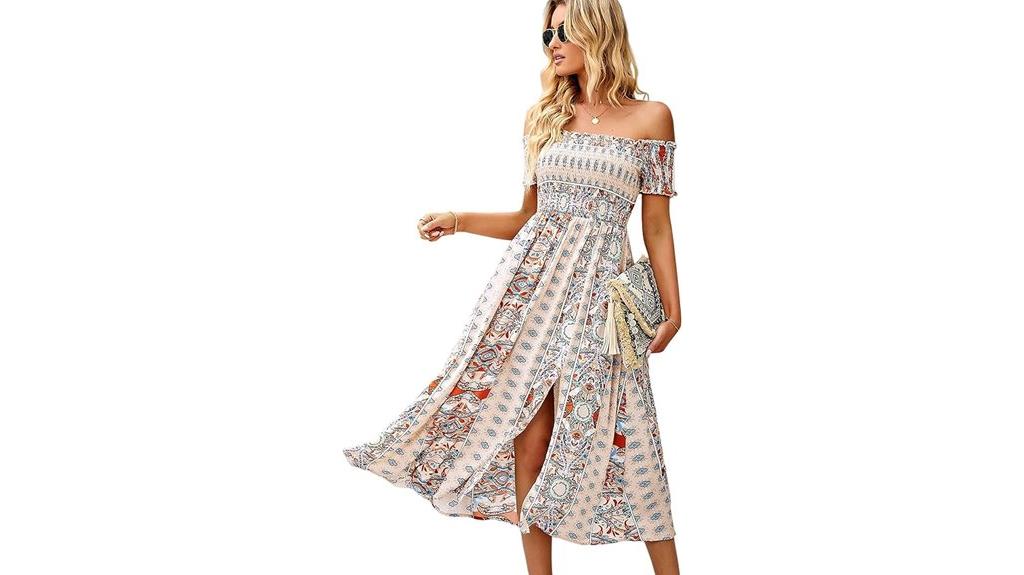 boho off shoulder maxi