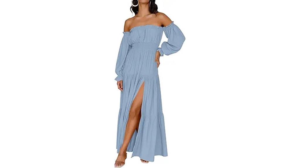 boho off shoulder maxi dress