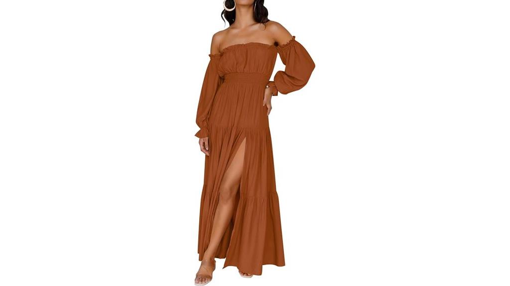 boho off shoulder maxi