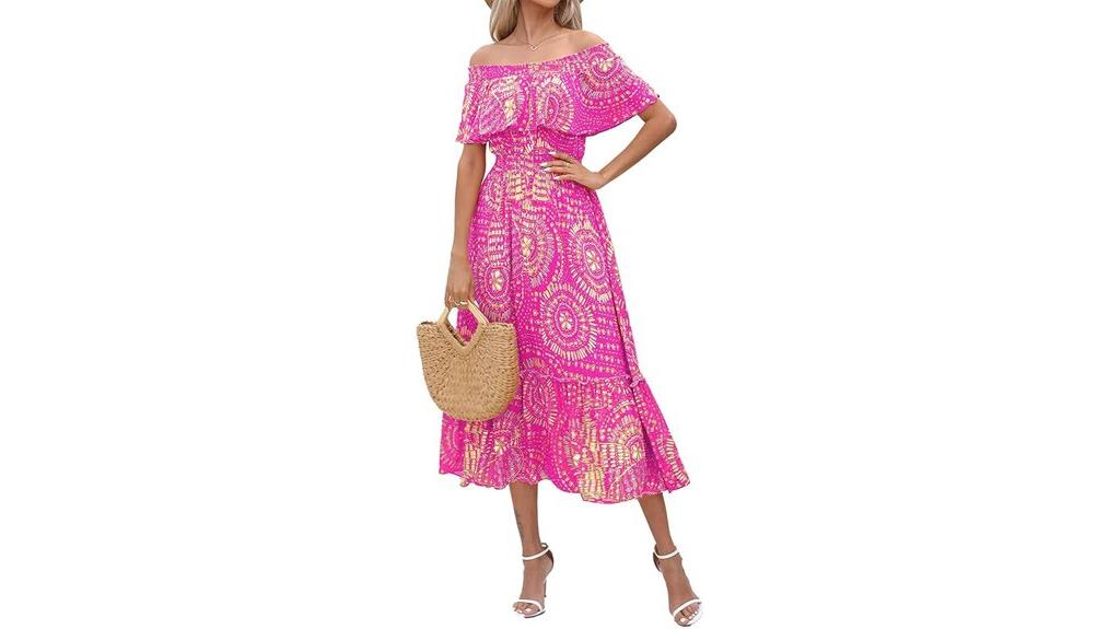 boho off shoulder midi