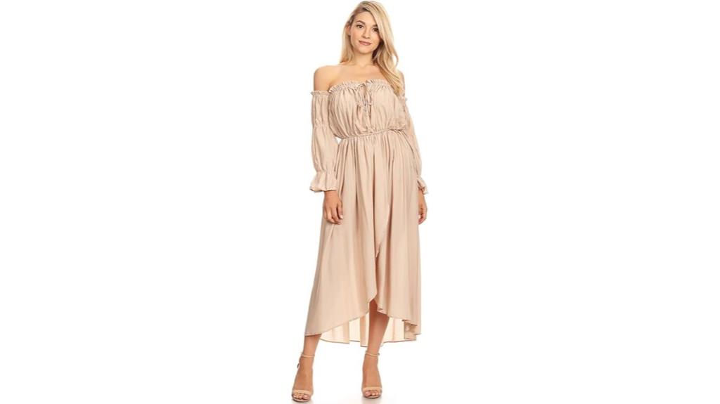 boho off shoulder peasant dress
