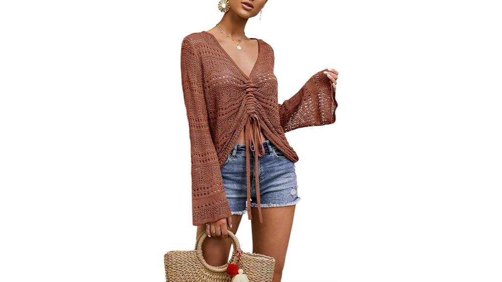 boho off shoulder sheer crop