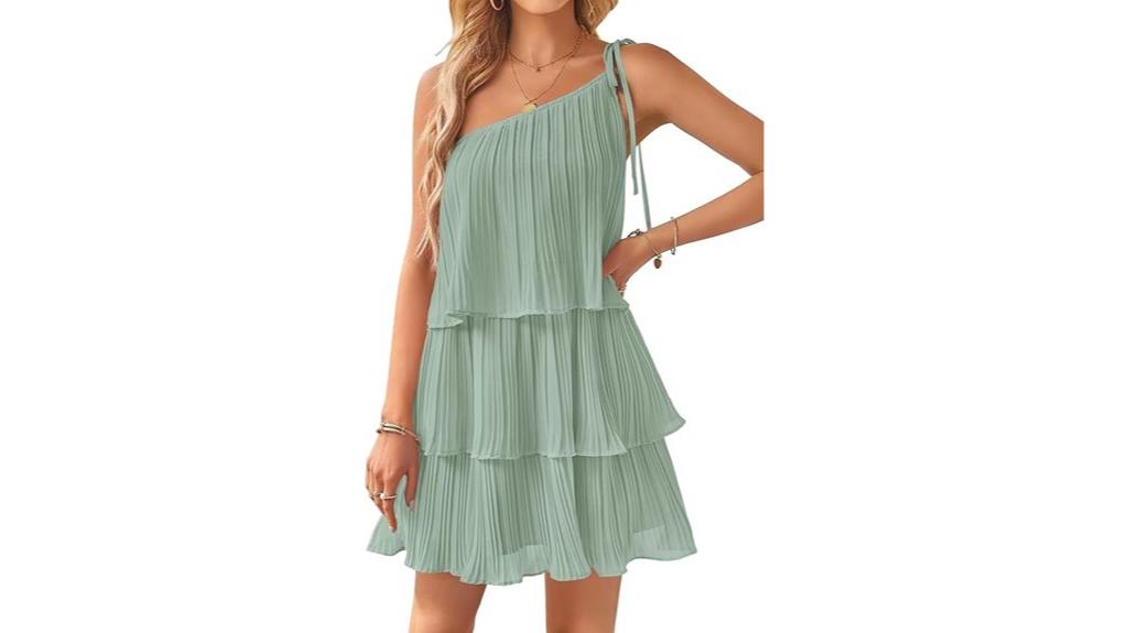 boho one shoulder ruffle