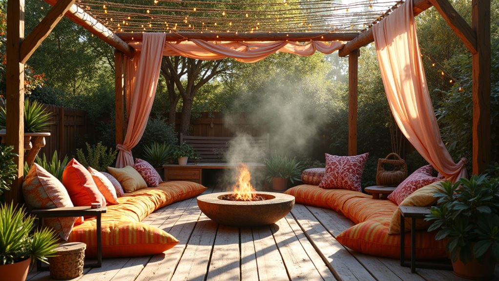 boho outdoor lounge diy