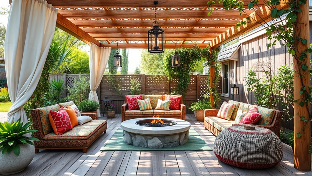 boho outdoor pergola ideas