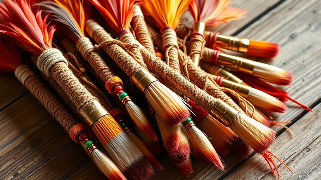 boho paint brushes selection