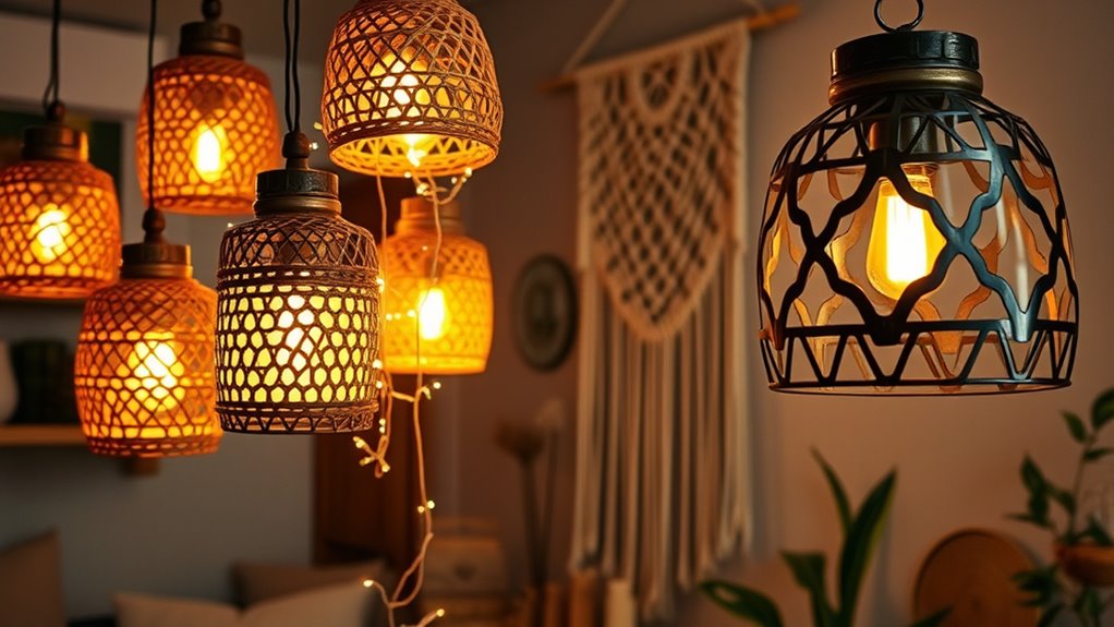 boho pendant lighting details