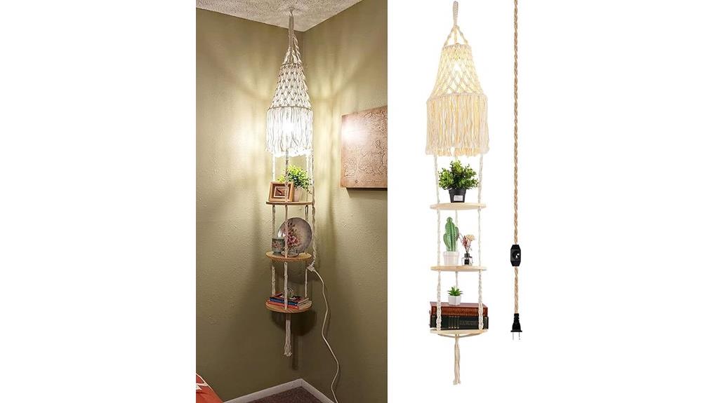 boho pendant with shelf