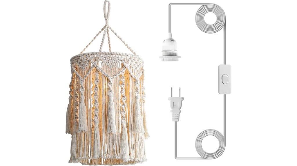 boho plug in pendant lamp