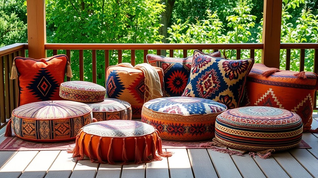 boho poufs floor cushions
