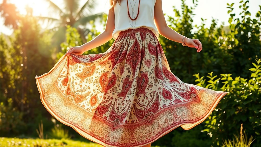 boho print skirts collection