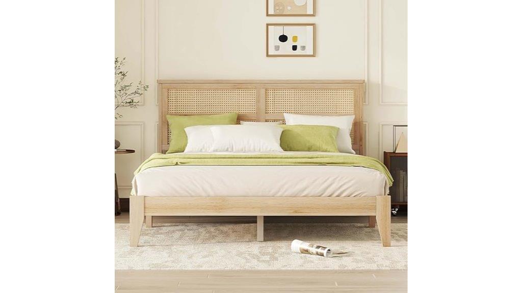 boho rattan bed frame