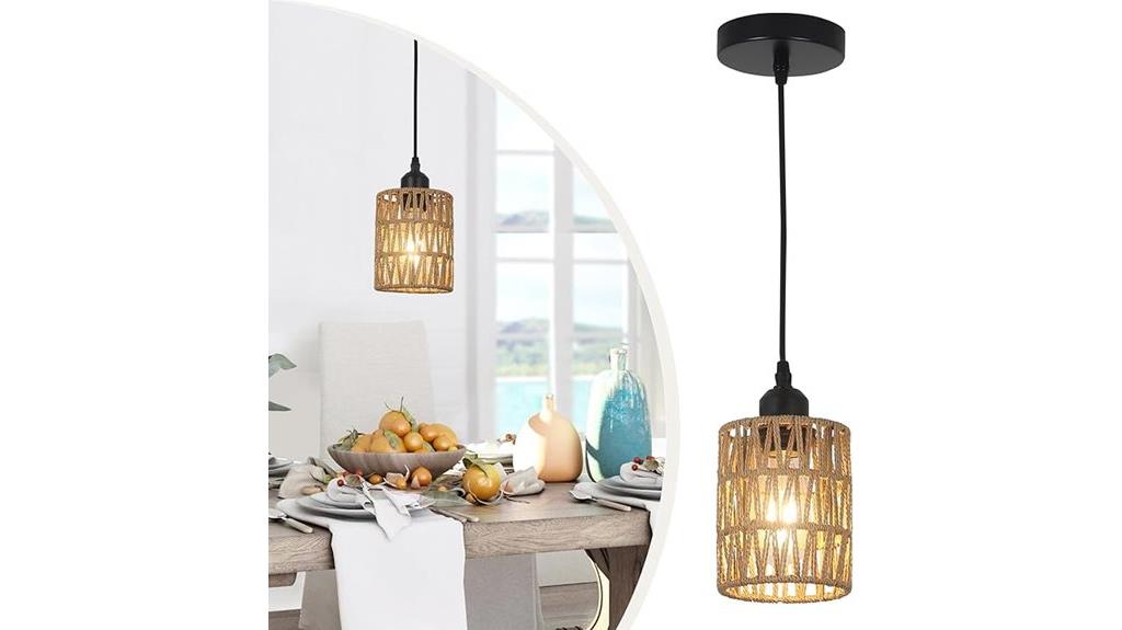 boho rattan ceiling light