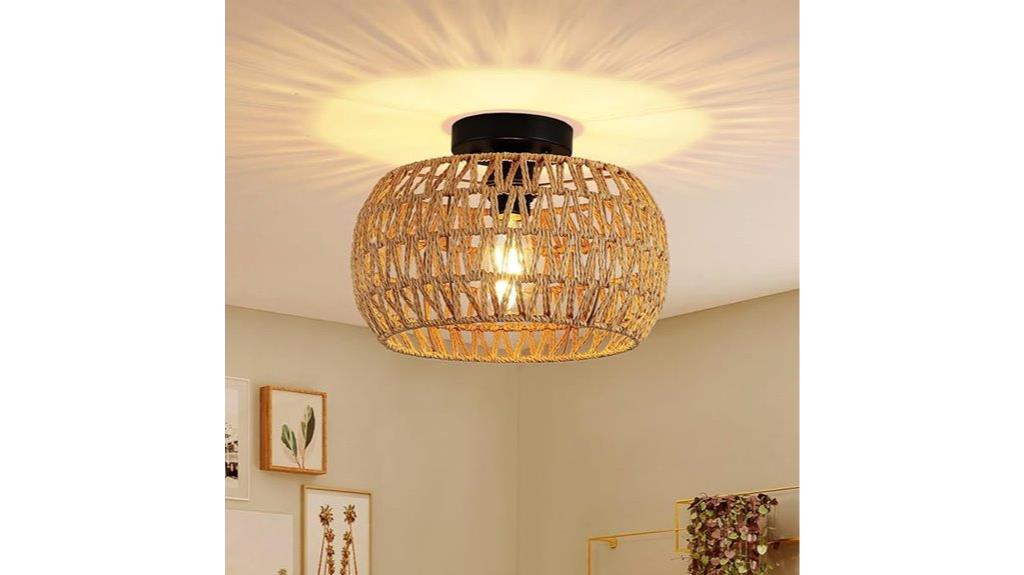 boho rattan ceiling lights