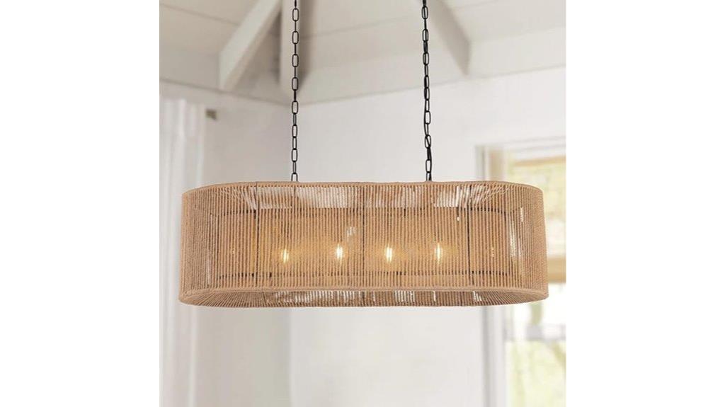 boho rattan chandelier