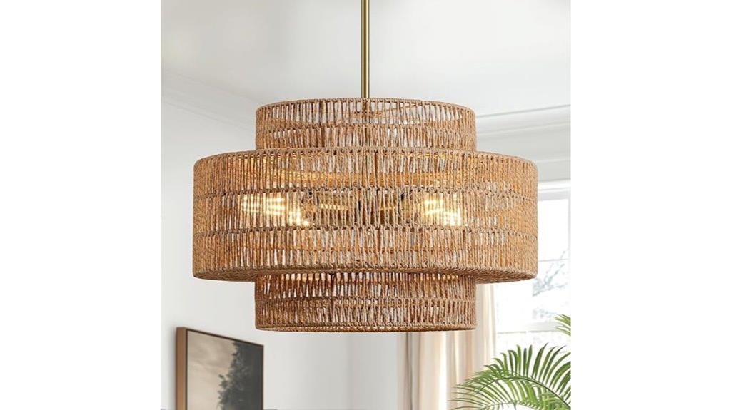 boho rattan chandelier