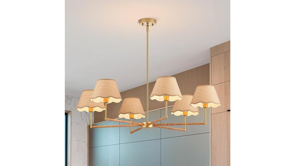 boho rattan chandelier