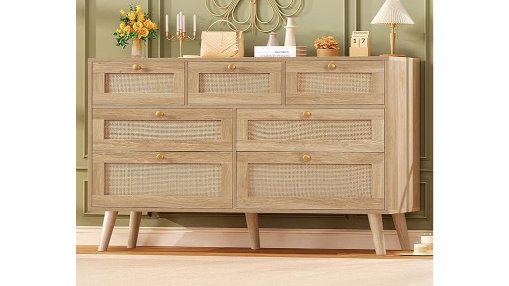 boho rattan dresser