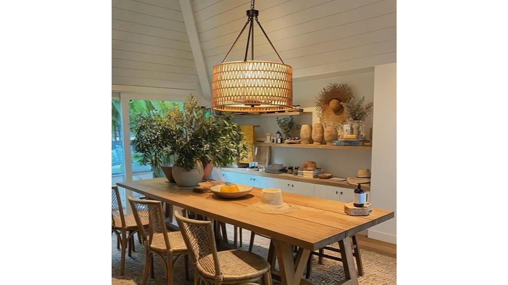 boho rattan farmhouse chandelier