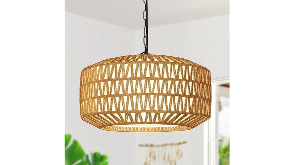 boho rattan farmhouse lighting
