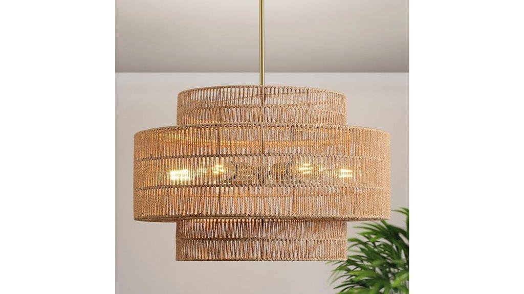 boho rattan pendant light