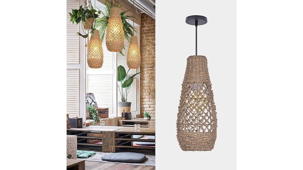 boho rattan pendant light