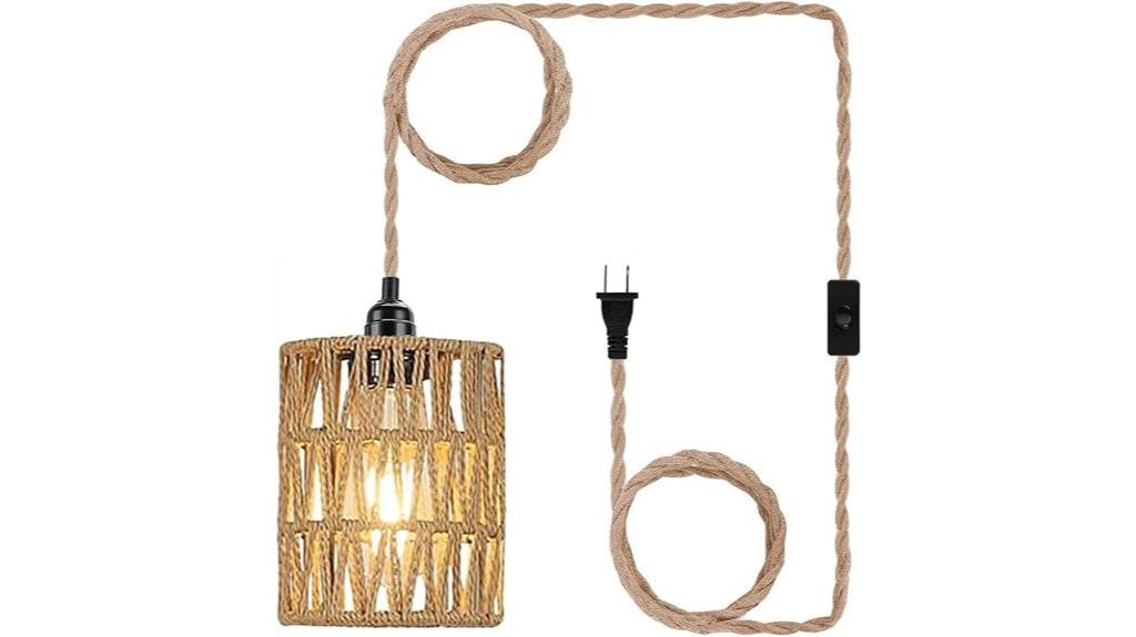 boho rattan pendant light