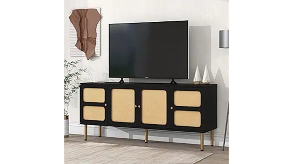 boho rattan tv stand