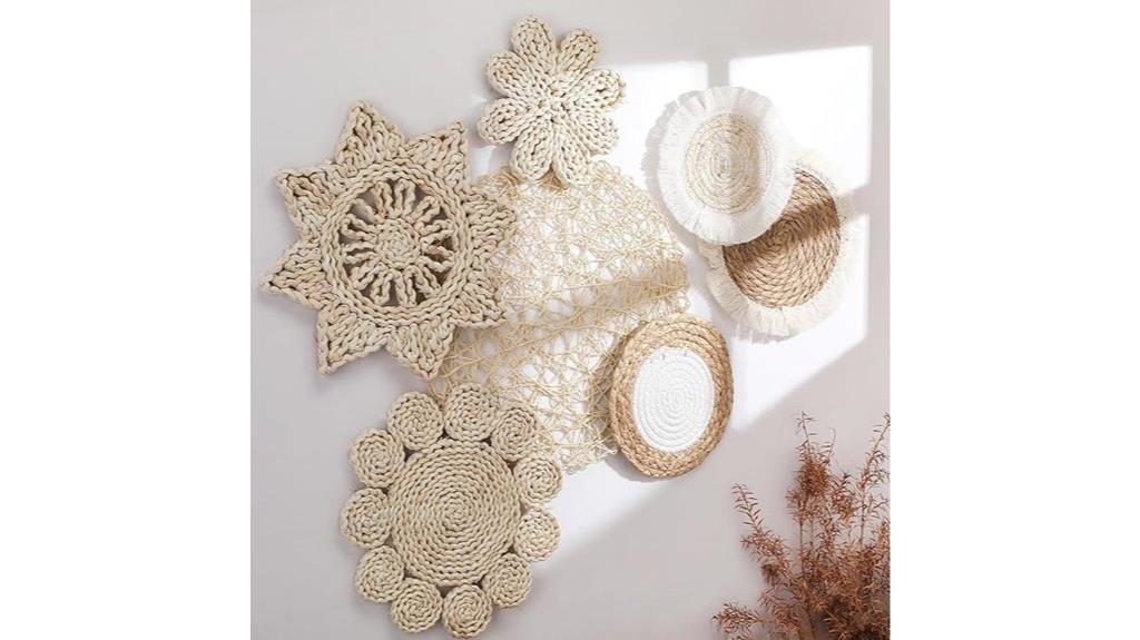 boho rattan wall decor