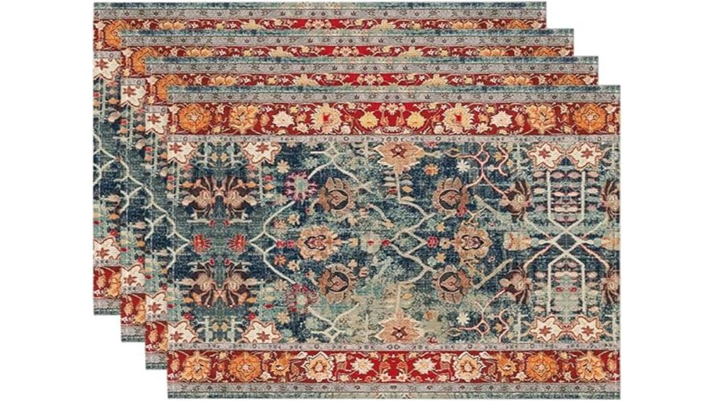 boho red placemats set