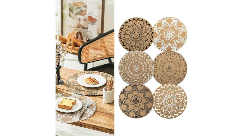 boho round pvc placemats