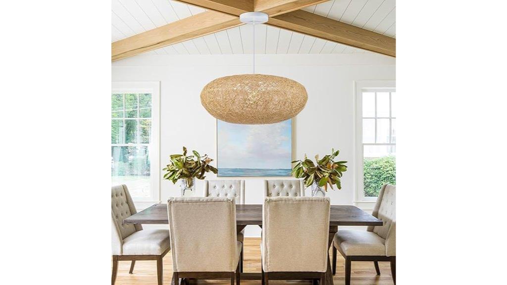 boho round rattan pendant