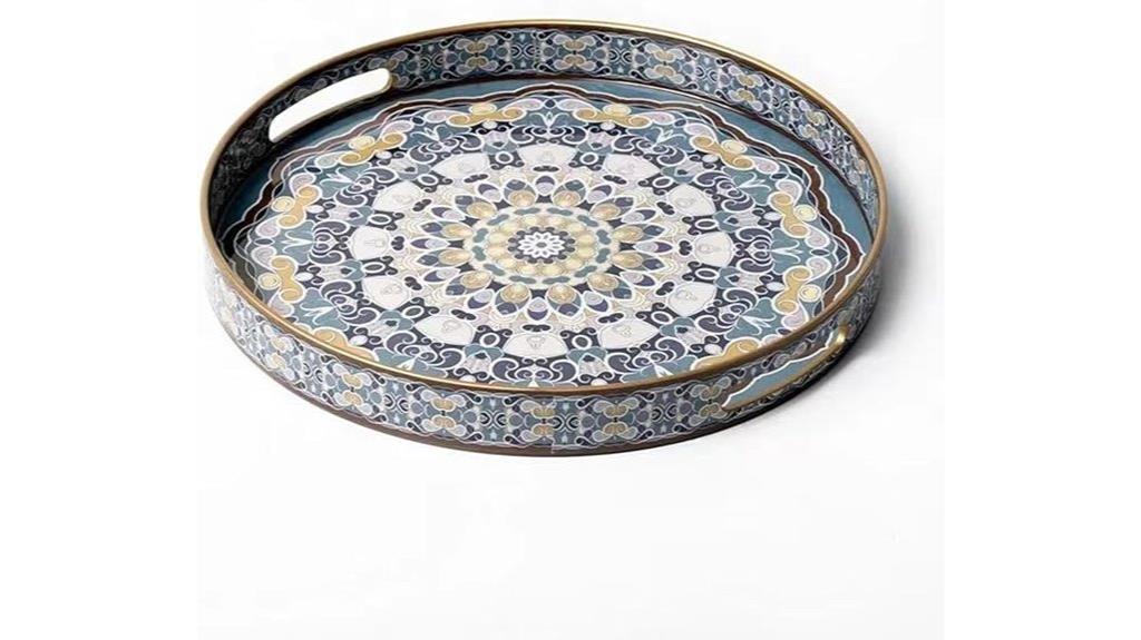 boho round serving tray