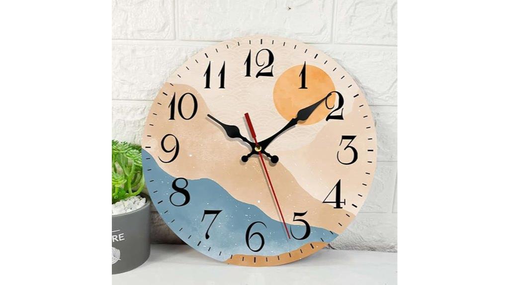 boho rustic wooden clock