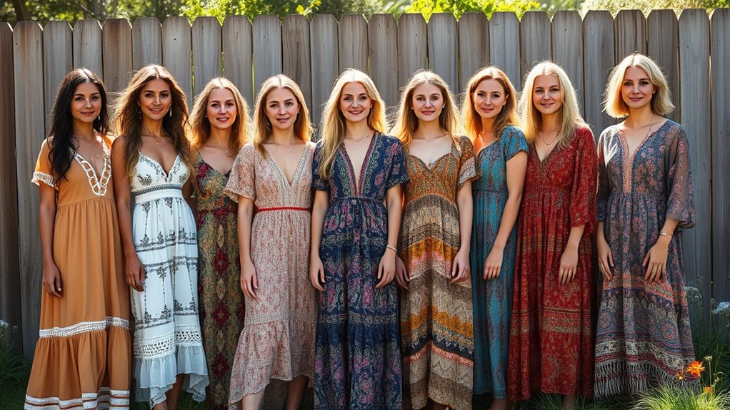 boho short sleeve dresses