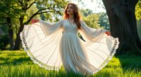 boho sleeve cream dresses