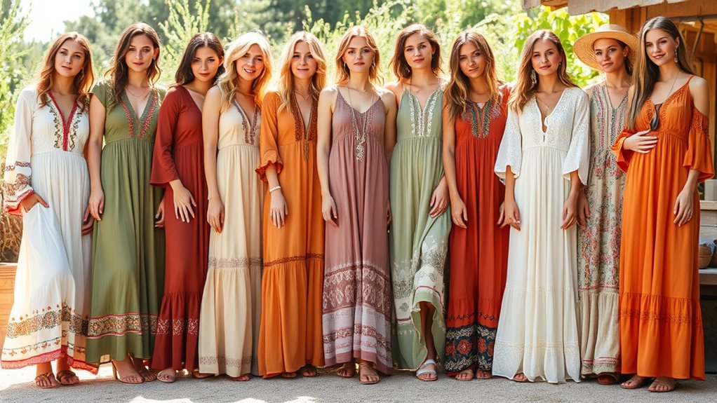 boho sleeve maxi dresses