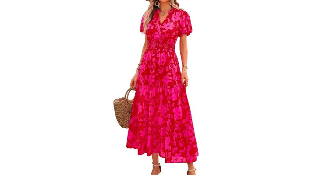 boho smocked floral maxi