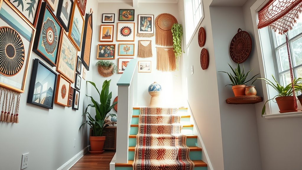 boho staircase decor ideas