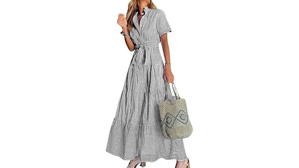 boho striped shirt dress