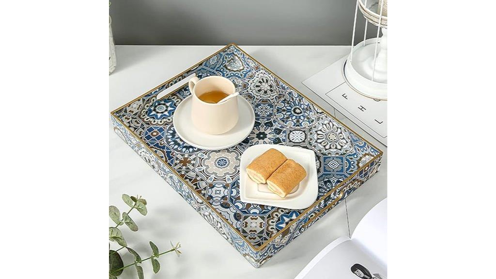 boho style tray with handles