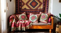 boho textile layering decor