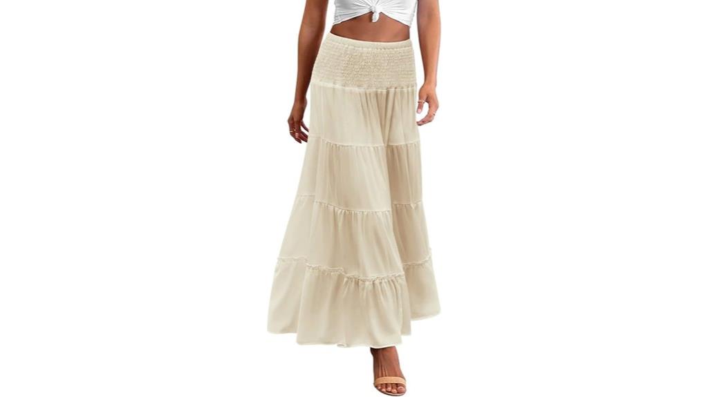 boho tiered maxi skirt